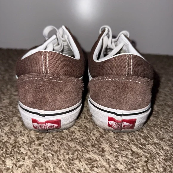 Vans Brown and White Skate Sneakers with Suede Finish - Picture 3 of 4